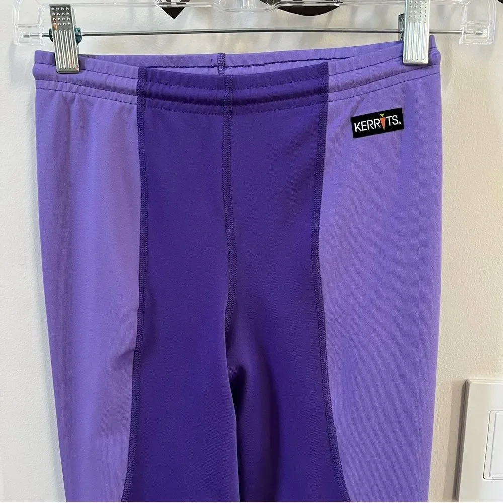 Kerrits  Kids Flow Rise Riding  Tights in Purple and Black XL